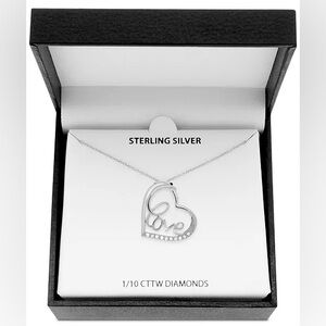 Diamond Love Heart 18" Pendant Necklace (1/10 ct. t.w.) in Sterling Silver